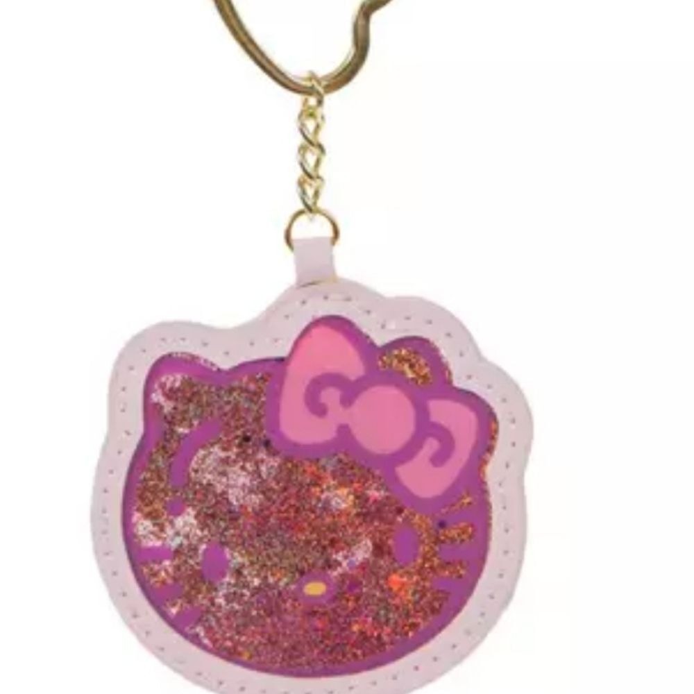 Hello Kitty Pink Glitter Keychain
